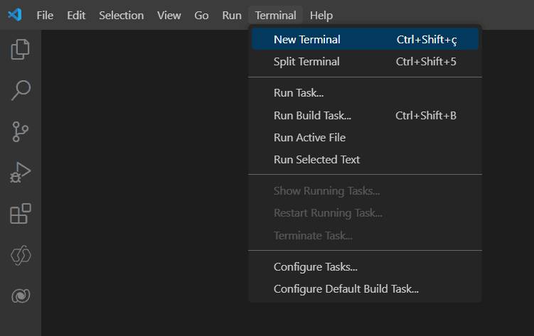 Image2 - Main Bar - VS Code - Create a new terminal